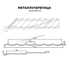Металлочерепица МЕТАЛЛ ПРОФИЛЬ Ламонтерра-XL (PURETAN-20-RR750-0.5)